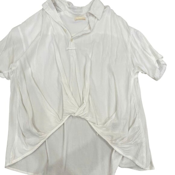 Earth Tops - White Twist-Front Blouse